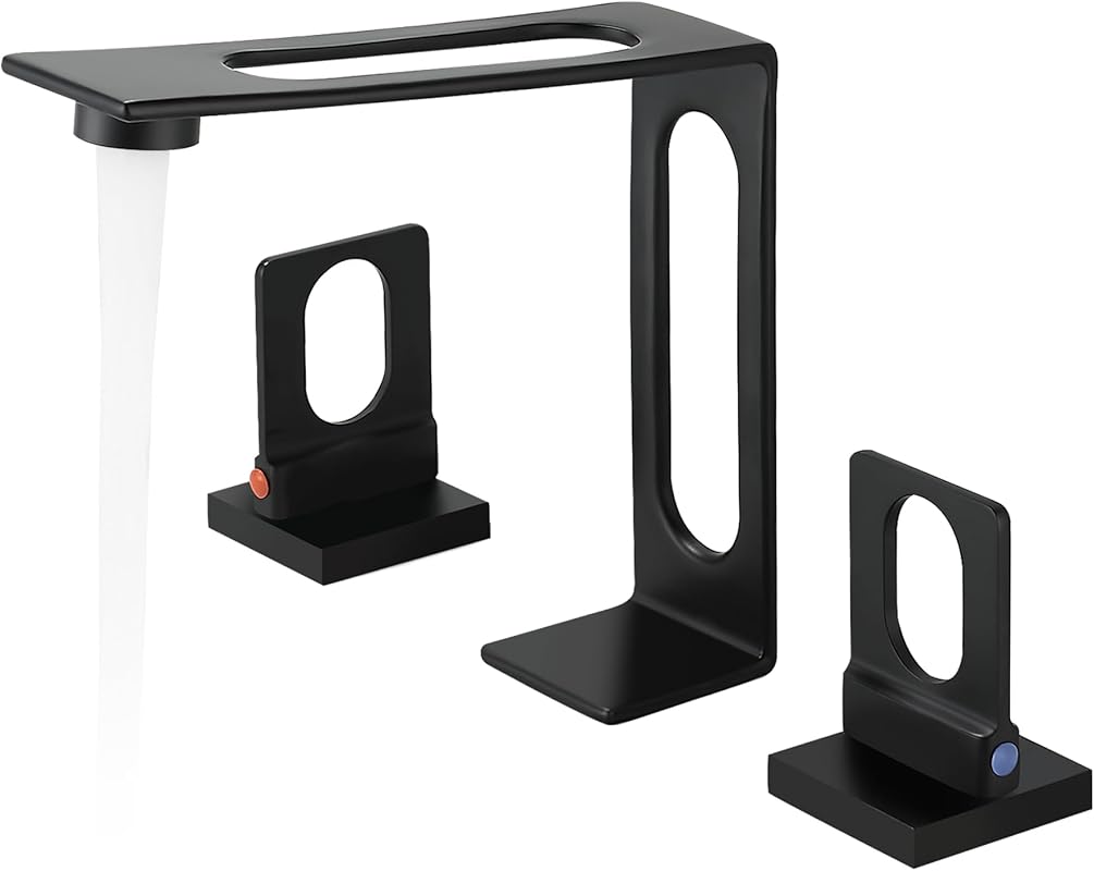 BAKALA Bathroom Widespread 2 Handle Hollowed Modern Hollowed Design